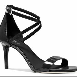 Michael‎ Kors Ava Black Patent Leather Sandals Size 9.5